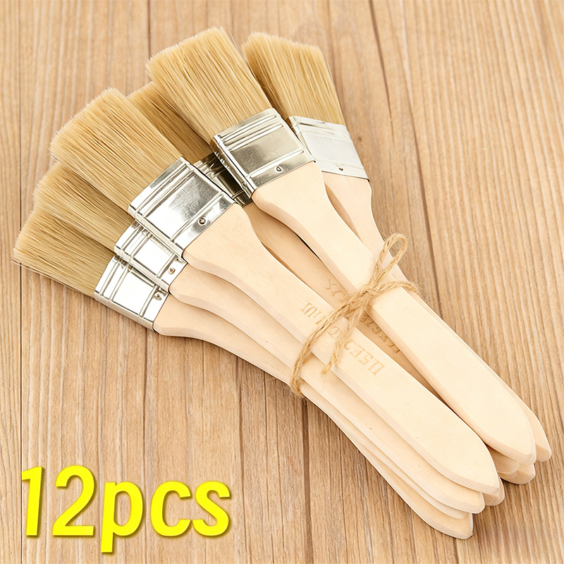 Furniture Hardware Parts - 1-24 個のプロフェッショナルペイントブラシセット、木製ハンドル付き、壁家具、家庭用塗装、ステイン、ワニス、ジェッソ、クリーニングツール用