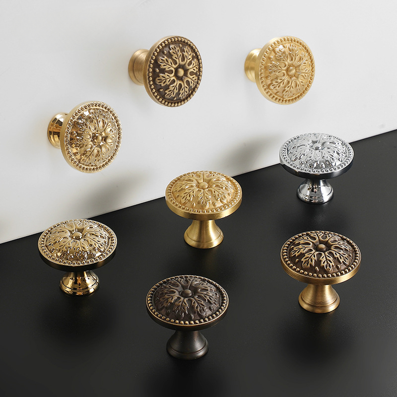 Furniture Hardware Drawer Pulls - サテン真鍮キャビネットドアハンドルとノブ、アンティーク引き出し、ヴィンテージキッチンカップボードハンドル、ワードローブハードウェアフレンチスト、1個