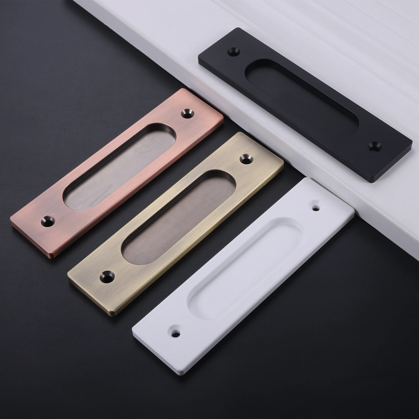 Door Handle Bar - 1pc スライドドアハンドル ネジ付き 合金製納屋ゲート ワードローブ キャビネットドア