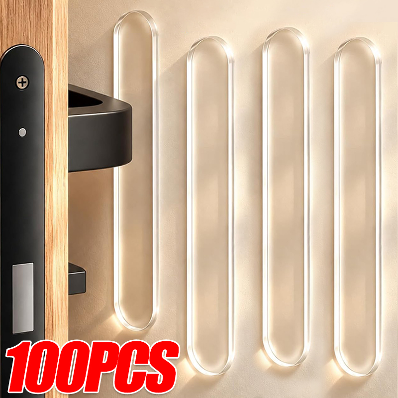 Furniture Hardware Parts - シリコン製キャビネットバンパーストリップ、粘着式衝突防止ドアストップバッファパッド、家具ドアハンドルバンパープロテクターストリップ