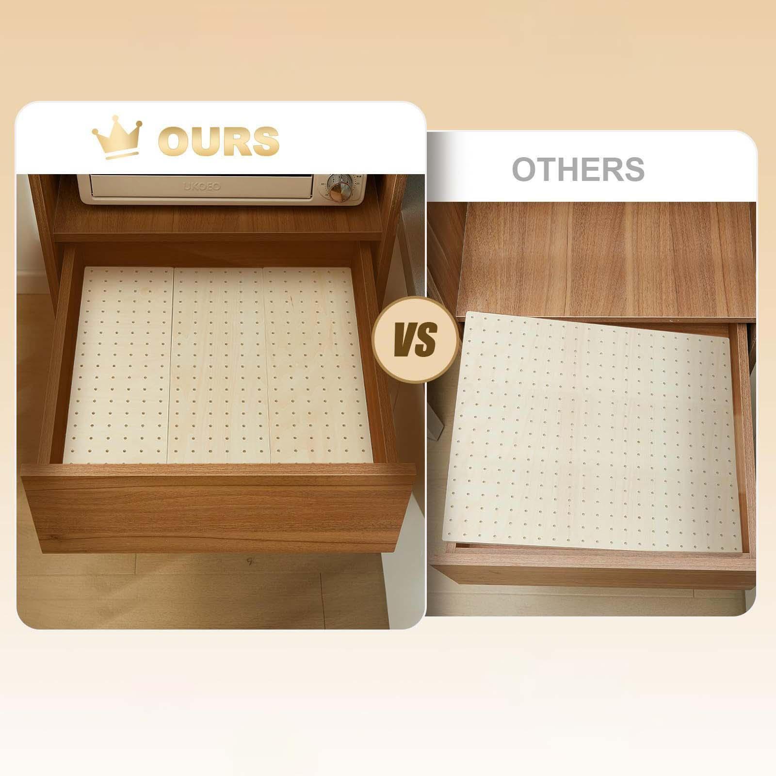Drawer Organizer Peg - 木製ペグボード引き出しインサート、調節可能なペグ付き食器収納オーガナイザー、キッチン調理器具用