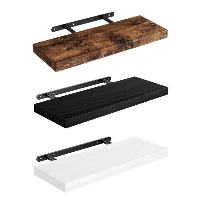 Shelf Bracket Pair - 壁掛け装飾用フローティングシェルフ、頑丈で多目的、目に見えないブラケット付き、リビングルーム、子供部屋、キッチン、バスルーム、書籍用