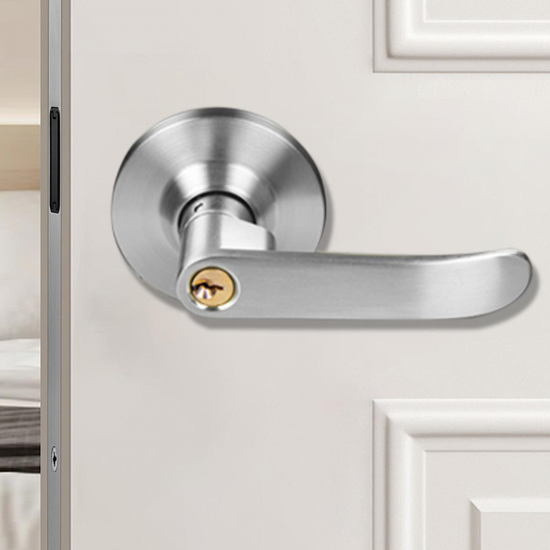 Door Handle Bar - プレミアム球形三連ハンドルロックボール、静音ドアロックセット（3キー付き）、家庭用安全寝室ドアハンドルロック