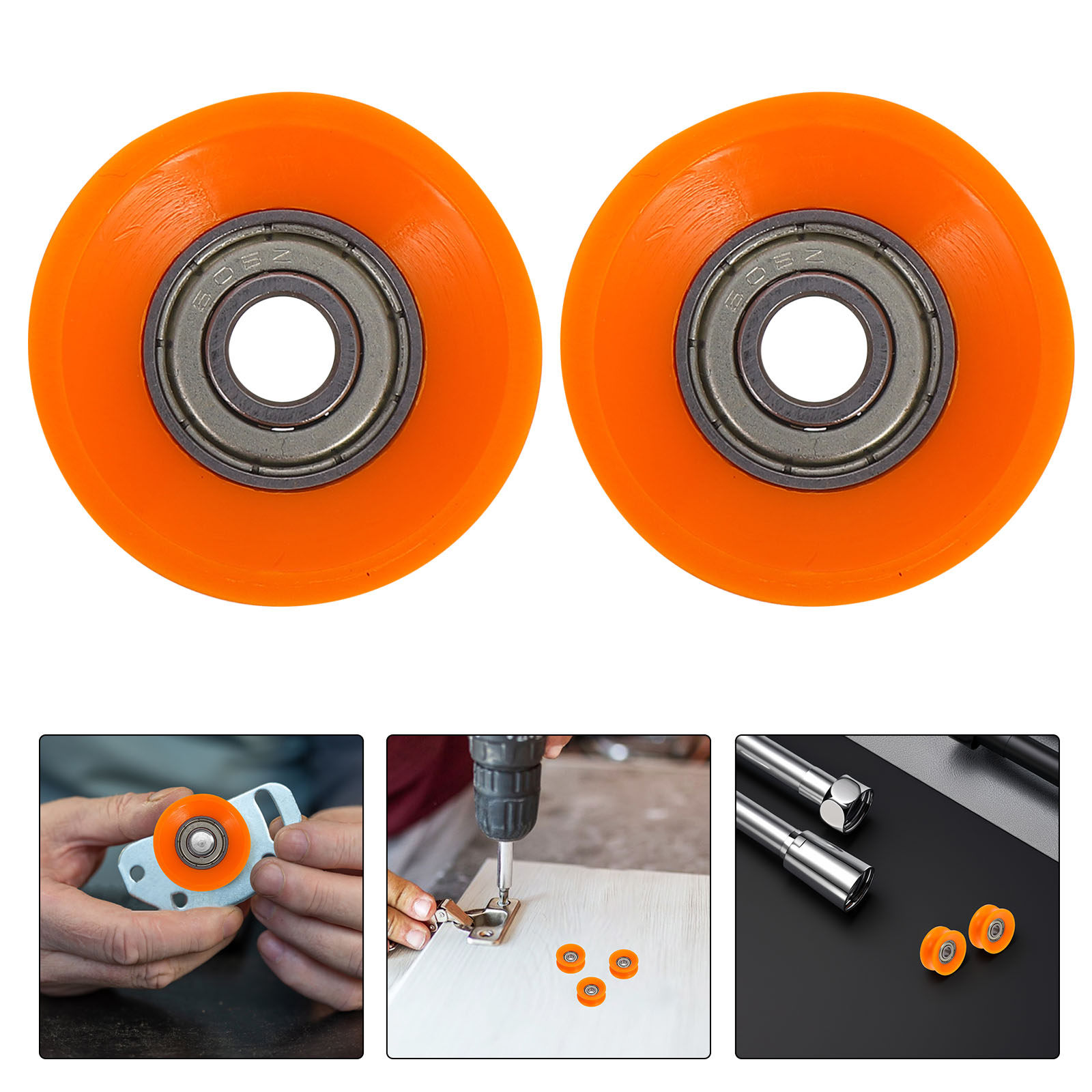 Furniture Hardware Replacement - 5個入りスライドドア用ナイロンプーリー U溝ベアリング 静音交換用ハードウェア キャビネット 窓 家具用ローラーホイール