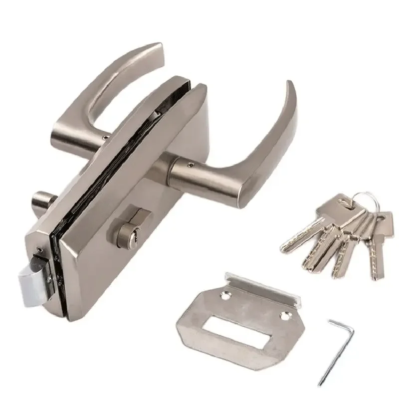Door Handle Bar - 高強度亜鉛合金製ドアハンドル,ドアドアオープナー用5キーロック付きプライバシードアレバー