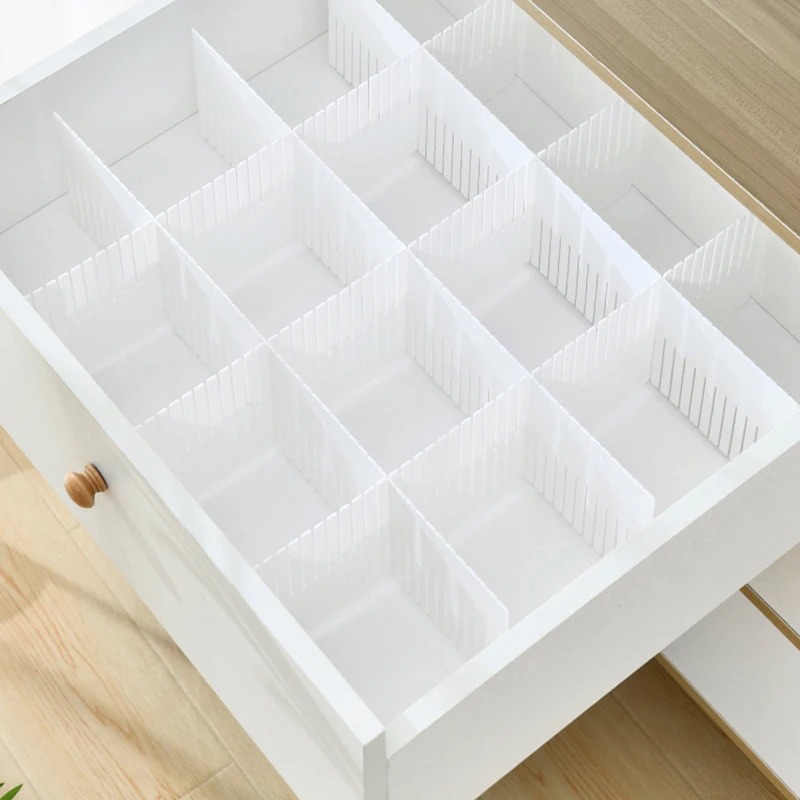 Drawer Organizer Peg - 4/8/12 個調節可能な引き出しディバイダー DIY 収納棚家庭用化粧靴下下着引き出しオーガナイザーボードキャビネット