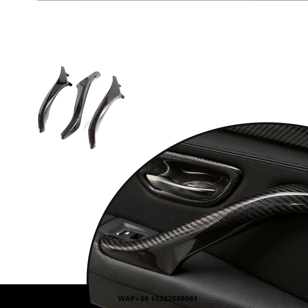 Door Handle Bar - F10用カーボンファイバー製ドアインサイドハンドルバーインテリアトリム