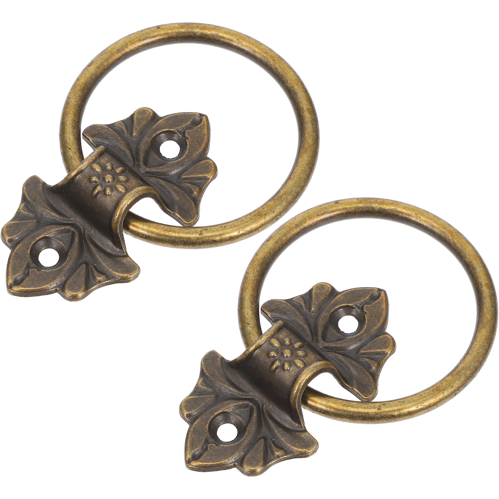 Furniture Hardware Drop Pulls - 2個セット スタイルドロップリングプル 亜鉛合金製 引き出しプル ドレッサー キャビネット