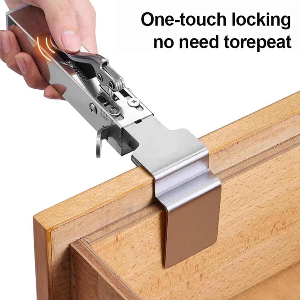 Drawer Organizer Peg - クイックインストール引き出しフロント取り付けクランプ、キャビネット引き出しクランプユニバーサルフィット省力調整可能な引き出し固定クリップ