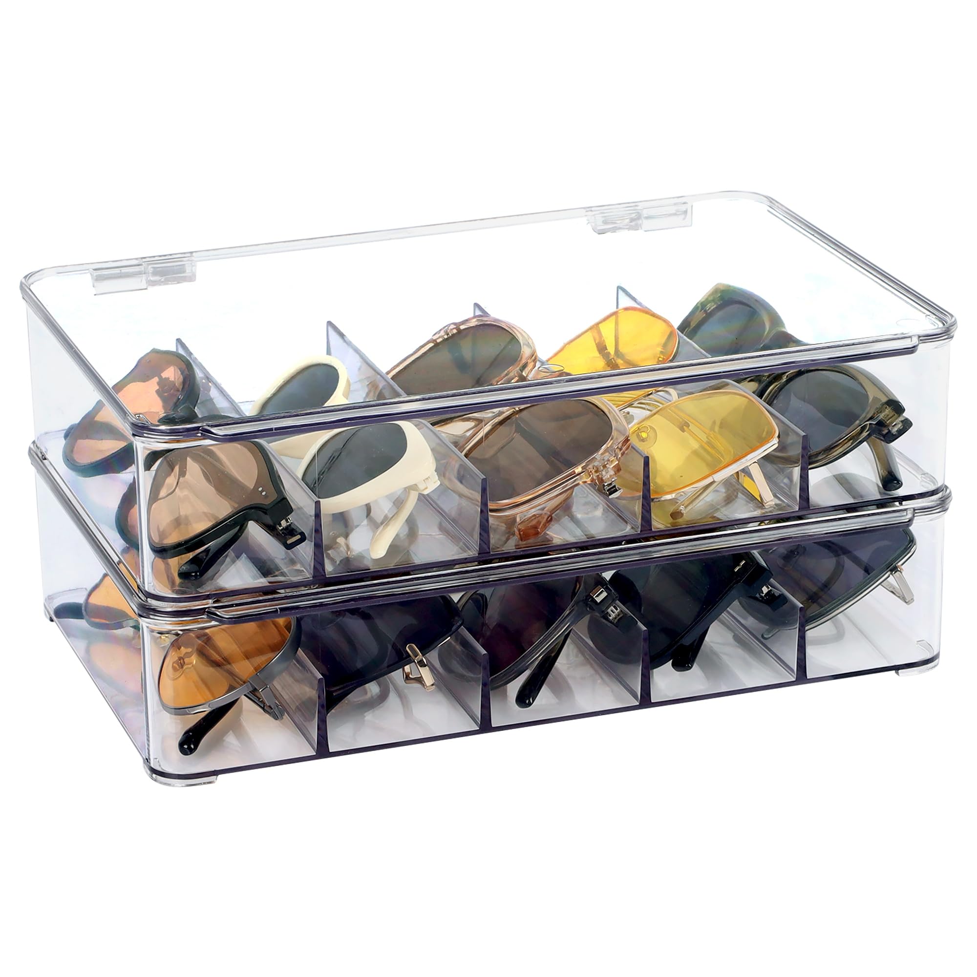 Drawer Organizer Peg - サングラスオーガナイザー プラスチック製 スタッカブル メガネケース サングラス アクリル収納ボックス
