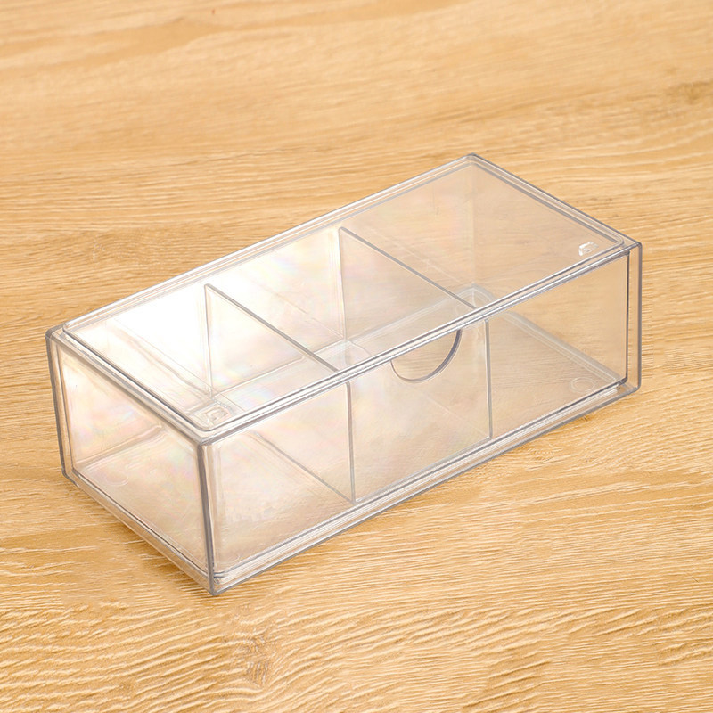 Drawer Organizer Peg - 引き出し式ミラーキャビネットオーガナイザー、取り外し可能な仕切り、透明なスライド式引き出し、積み重ね可能な構造。 バスルーム、デスク、カウンター、キャビネット、オフィスに最適、化粧品、メイクアップ、文房具に最適です。