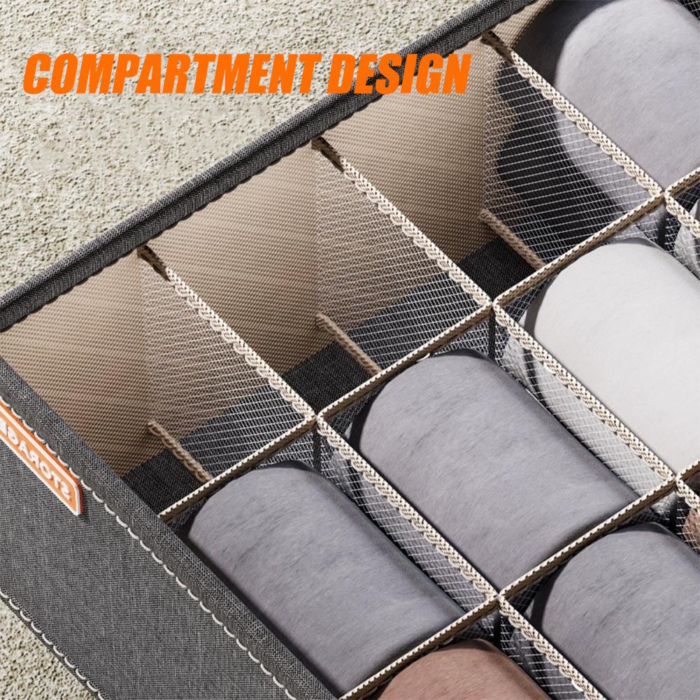 20グリッドソックス収納オーガナイザー、折りたたみ式布製収納 - Drawer Organizer Peg のレビューと価格