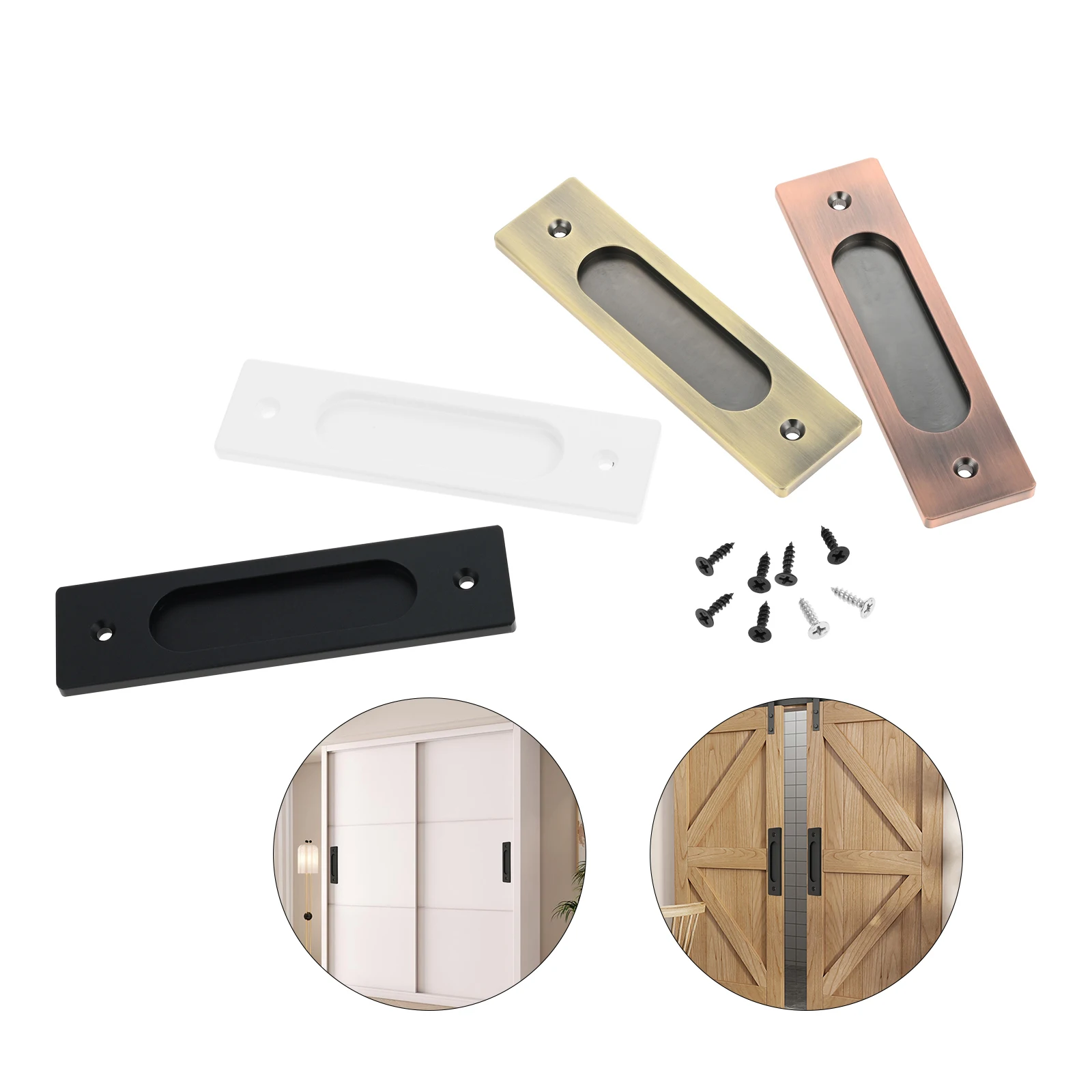 1pc スライドドアハンドル ネジ付き 合金製納屋ゲート ワ - Door Handle Bar のレビューと価格