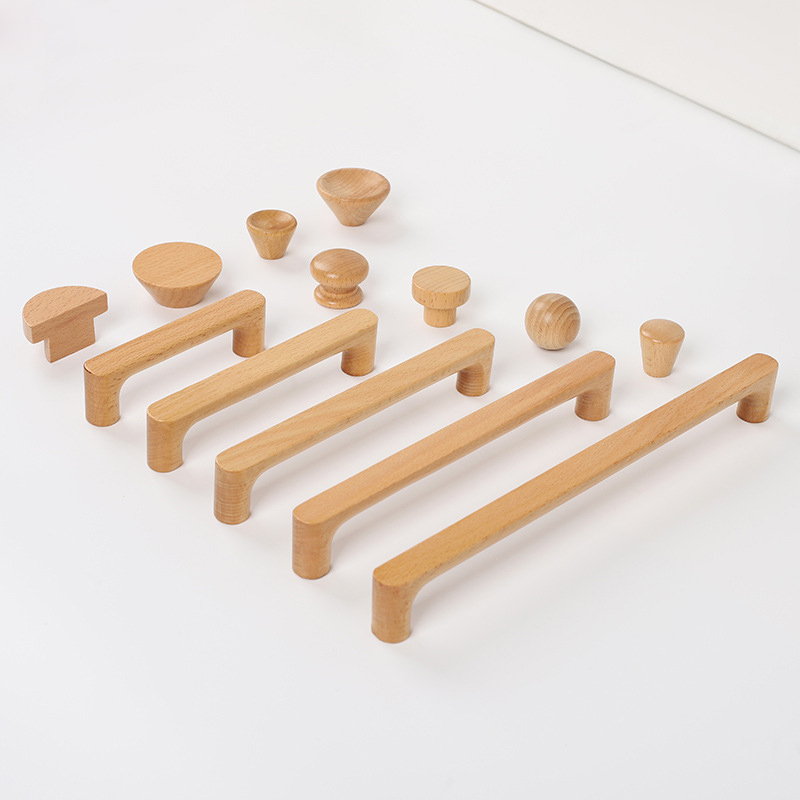 北欧木製家具ハンドル ブナ材キッチンキャビネットハンドル ワ - Furniture Hardware Drawer Pulls のレビューと価格