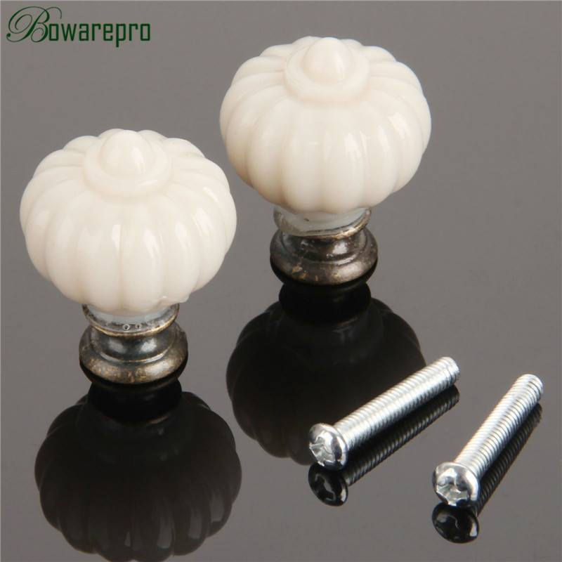 1pcアクリルアイボリーホワイトパンプキン内閣ノブキッチン食 - Furniture Hardware Drawer Pulls のレビューと価格