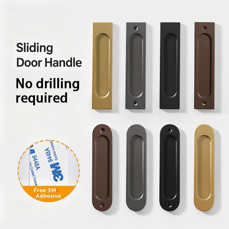** パンチフリースライドドアハンドルアルミニウム合金粘着式 - Furniture Hardware Kit のレビューと価格