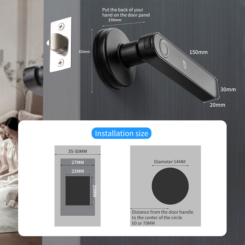 Tuya SmartLifeアプリ BLEスマート指紋ロック - Door Handle Bar のレビューと価格