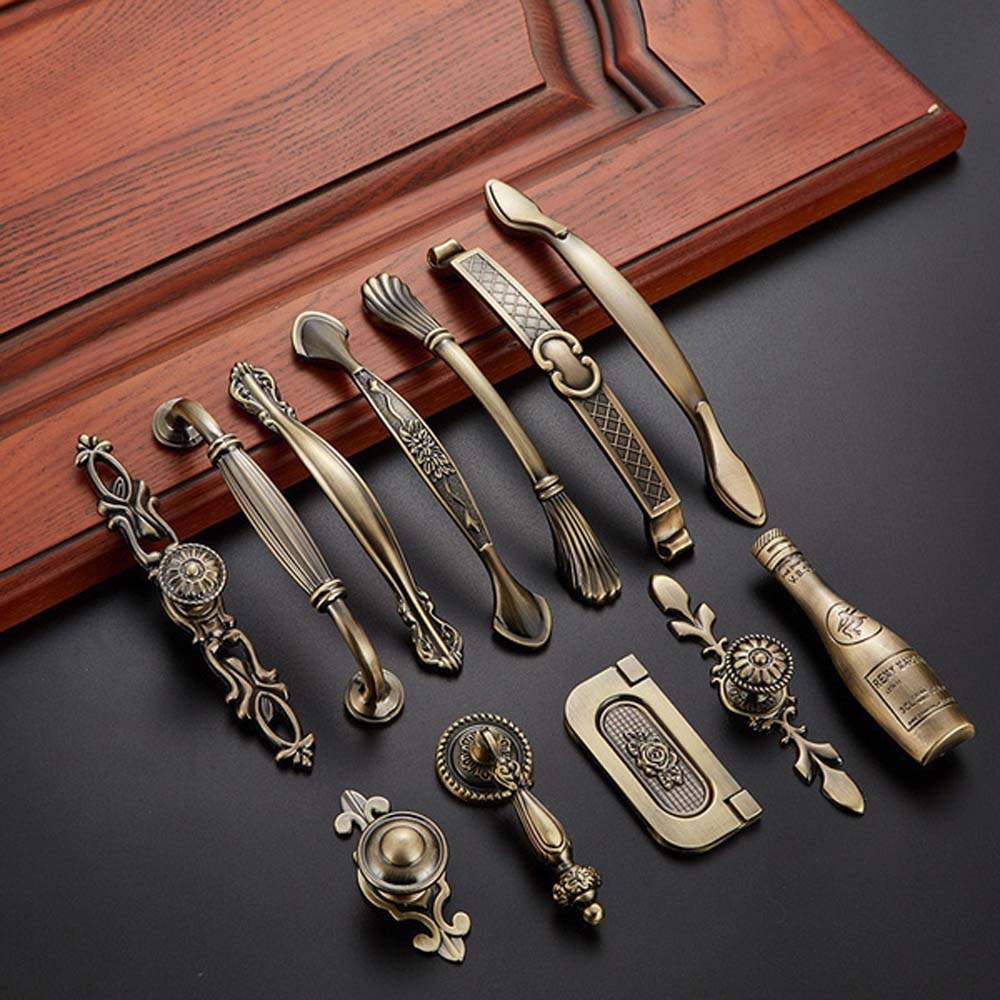 ヴィンテージブロンズワードローブドレッサーキャビネットプルハ - Furniture Hardware Drawer Pulls のレビューと価格