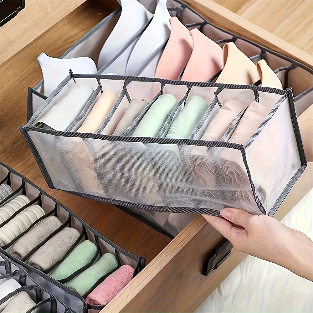 7グリッド下着収納オーガナイザー、靴下収納ボックス、折りたた - Drawer Organizer Peg のレビューと価格