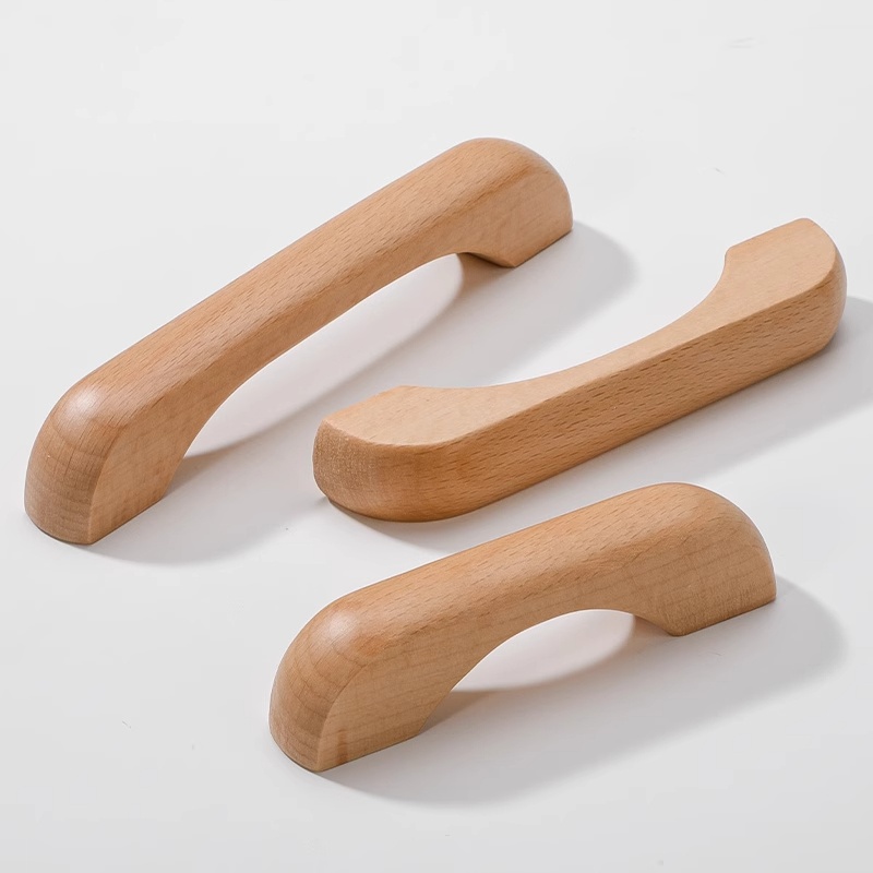 キッチン家具用の天然木製ハンドル、キャビネット、引き出し、ク - Furniture Hardware Parts のレビューと価格