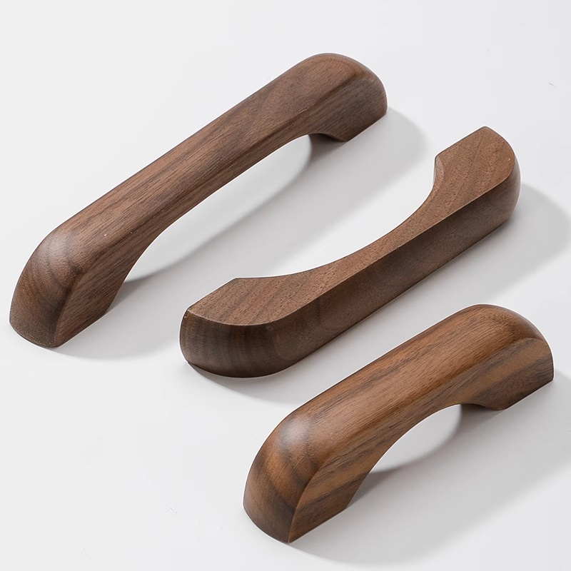 キッチン家具用の天然木製ハンドル、キャビネット、引き出し、ク - Furniture Hardware Parts のレビューと価格