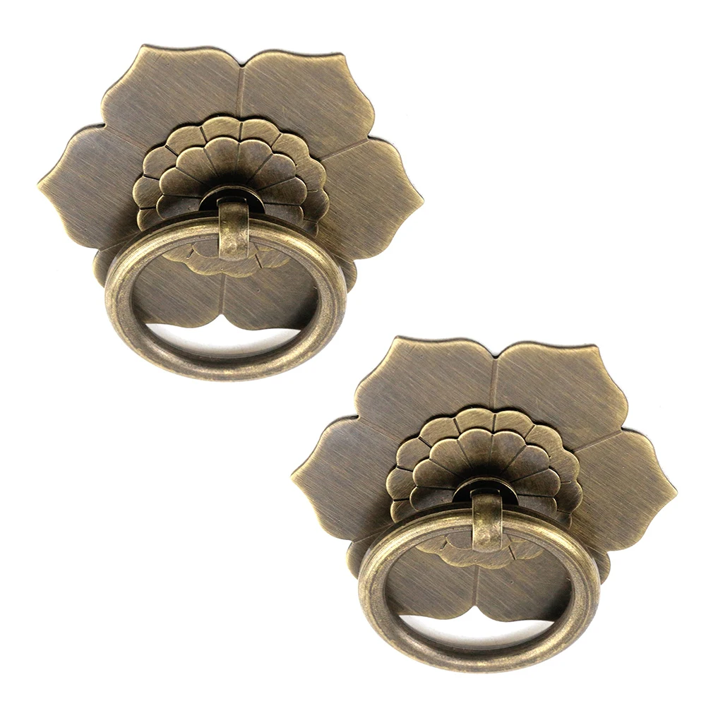 花柄真鍮製キャビネットドアノブ ドロップリングハンガーリング - Furniture Hardware Drop Pulls のレビューと価格