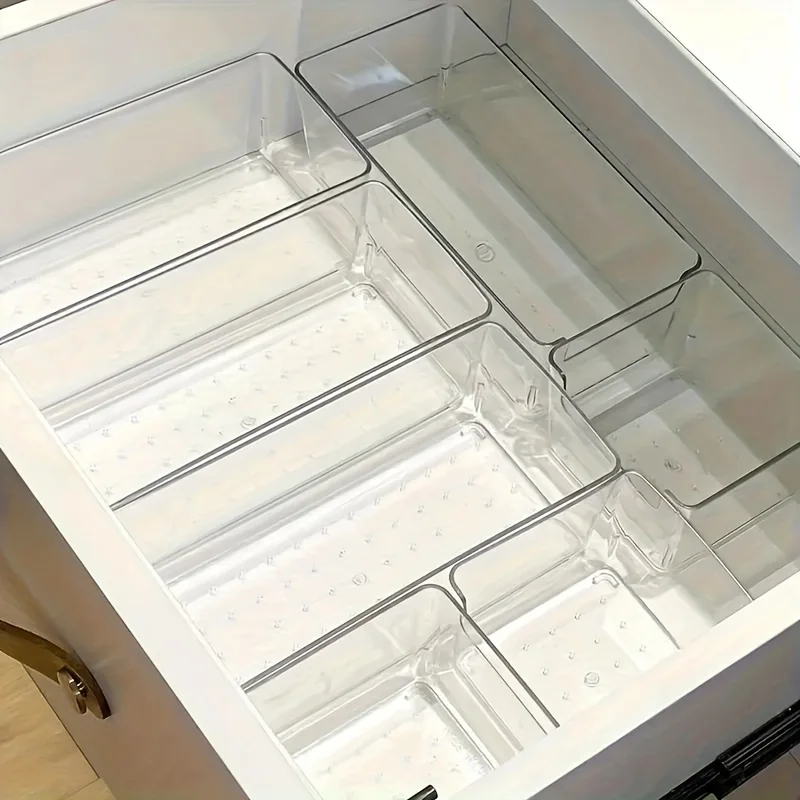 7個入り透明プラスチック製化粧品オーガナイザーセット、積み重 - Drawer Organizer Peg のレビューと価格