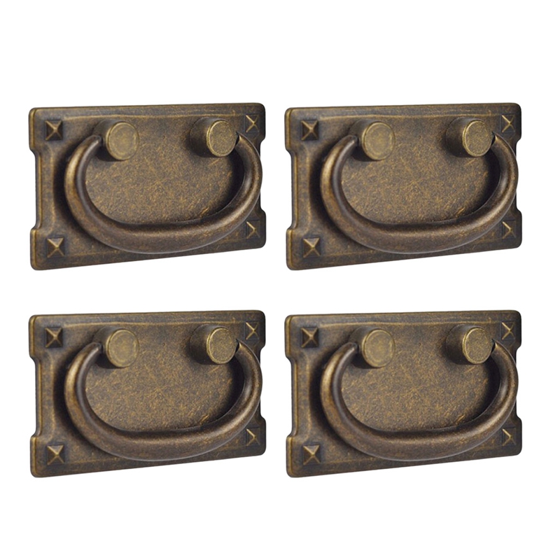 4ピースヴィンテージアンティークブロンズ引き出しリングプルハ - Furniture Hardware Parts のレビューと価格
