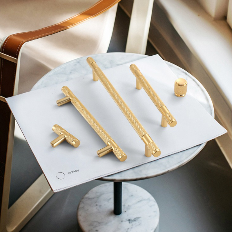 ブラックゴールドローレットキッチン食器棚キャビネット収納ハン - Furniture Hardware Drawer Pulls のレビューと価格