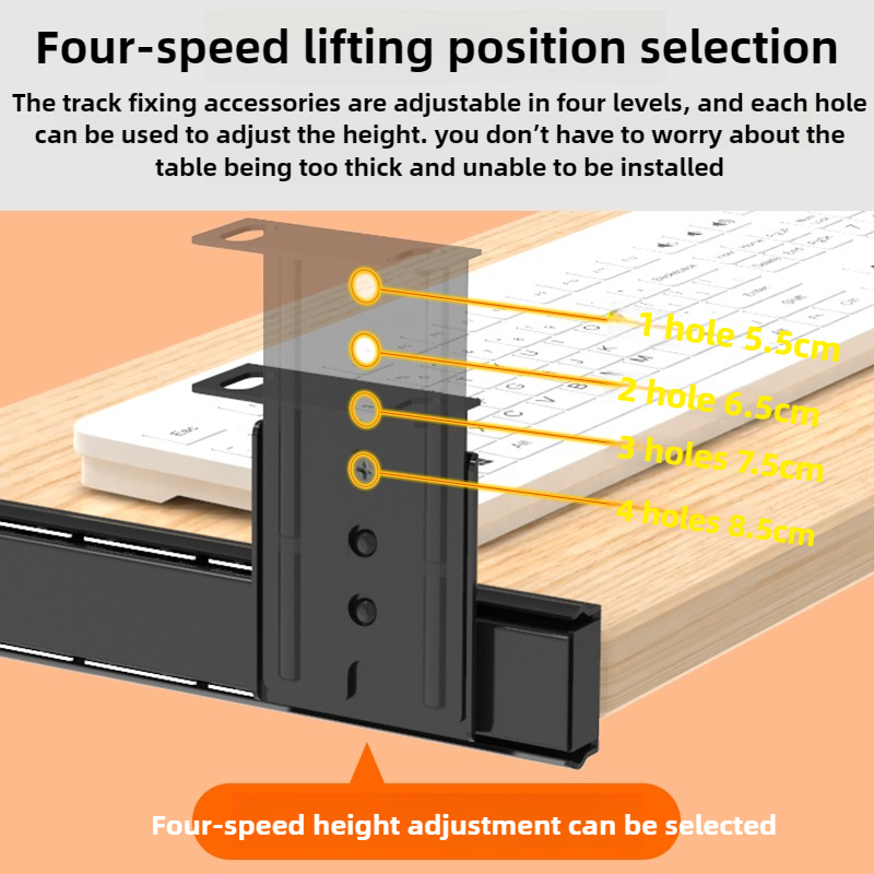 デスク下キーボードトレイスライドレール引き出し、高さ調節可能 - Drawer Organizer Peg のレビューと価格