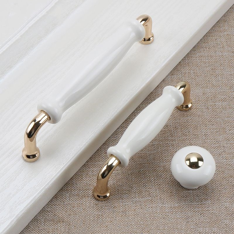 白いセラミック製ドアハンドル、モダン家具ノブ、亜鉛合金セラミ - Furniture Hardware Drawer Pulls のレビューと価格