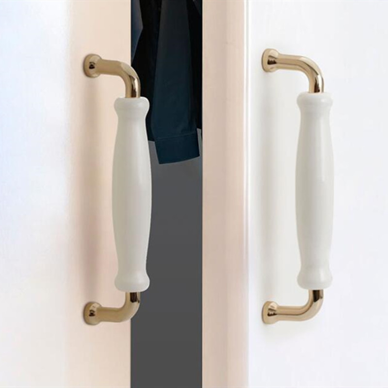白いセラミック製ドアハンドル、モダン家具ノブ、亜鉛合金セラミ - Furniture Hardware Drawer Pulls のレビューと価格
