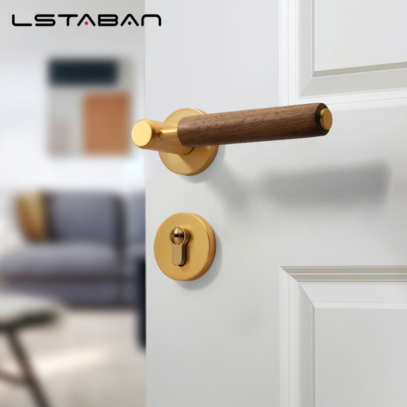 スプリットミュート盗難防止ドアロック北欧手作りクルミ材ハンド - Furniture Hardware Parts のレビューと価格