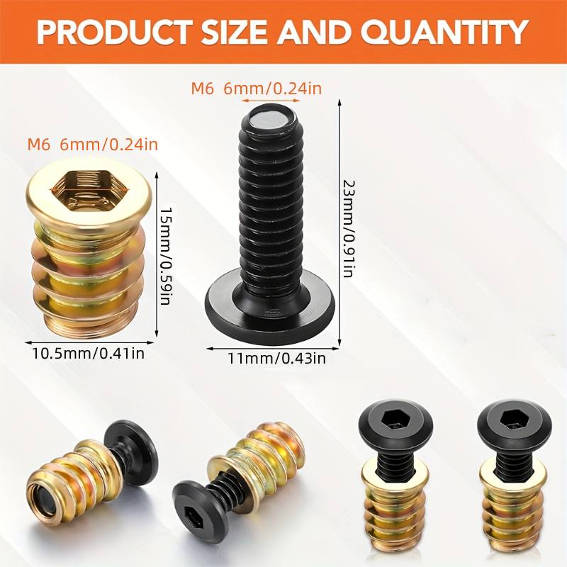 10 個のナットねじ込みインサート組み合わせツールキット木製 - Furniture Hardware Kit のレビューと価格