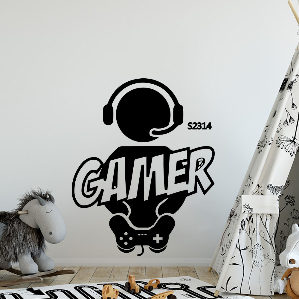 1pc ゲーマー壁アートデカールキッズルームの装飾ゲームハン - Furniture Hardware Parts のレビューと価格